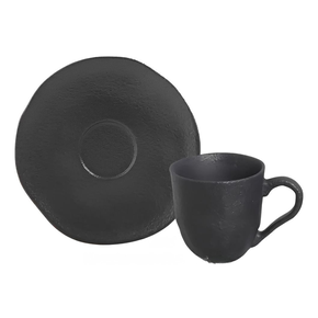 xicara de cafe com pires bio preto matte 100ml porto brasil