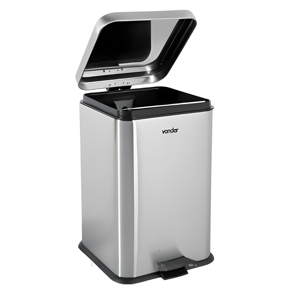 lixeira retangular em aco inox cinza 20l vonder 2