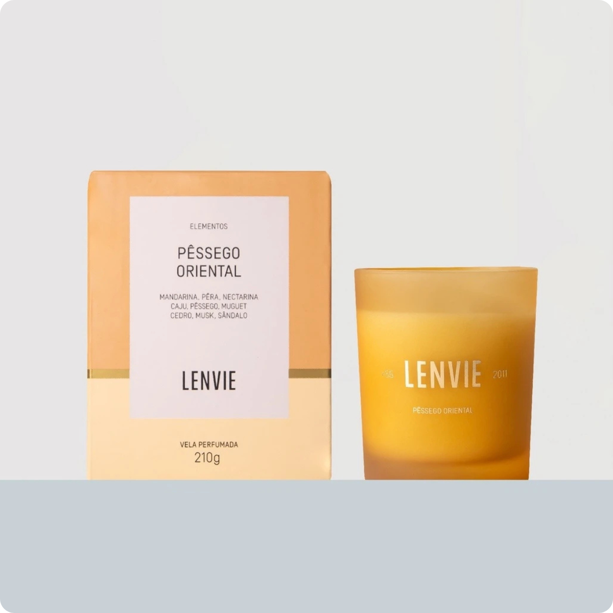 104083210 vela perfumada pessego oriental 210 g elementos lenvie ambiental 1