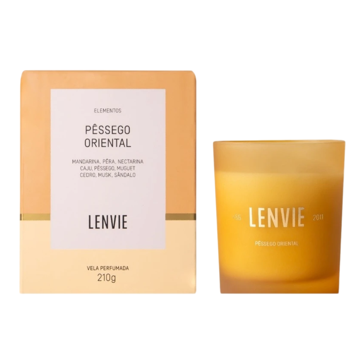 104083210 vela perfumada pessego oriental 210 g elementos lenvie