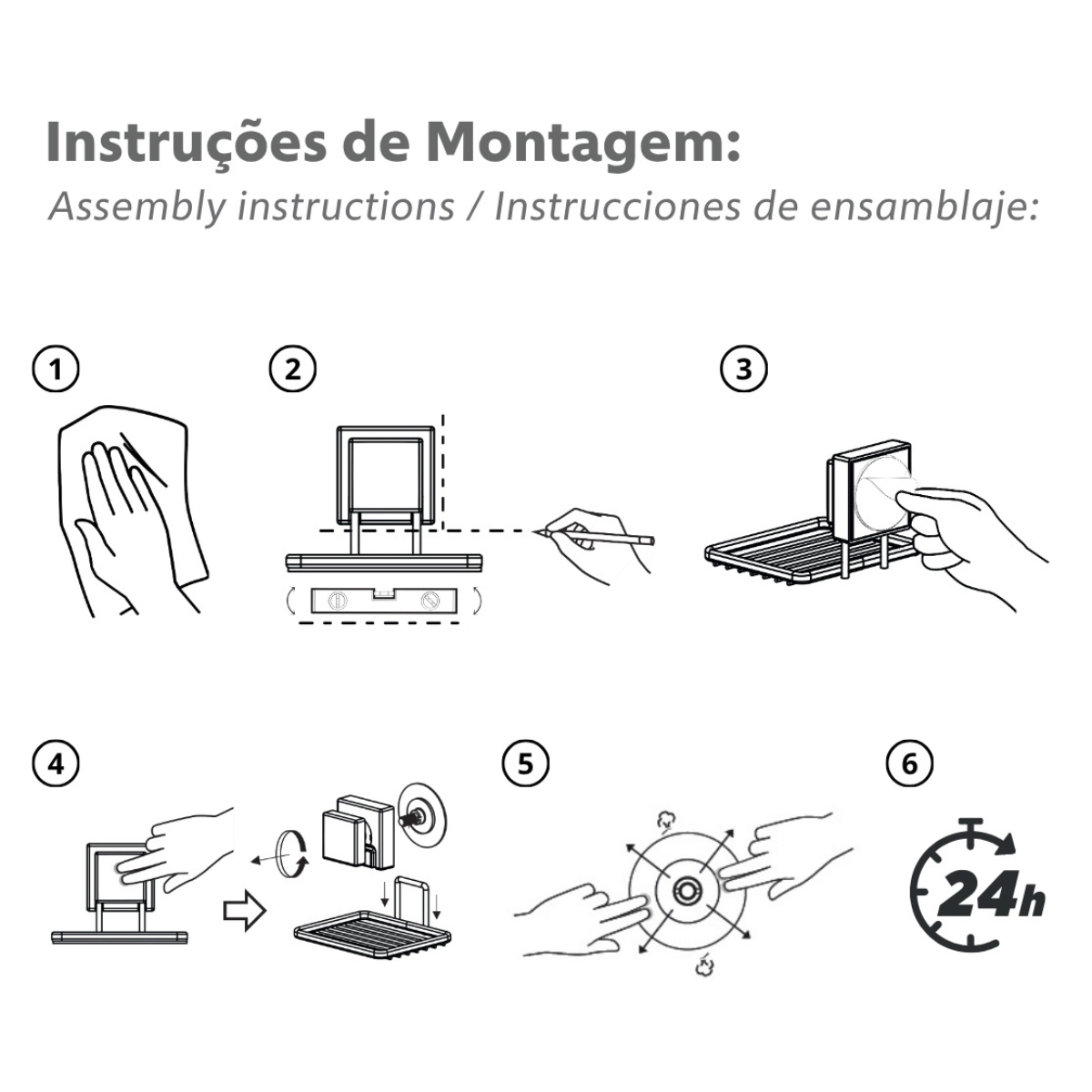 232 suporte para papel higienico com adesivo cromado facile utile future montagem