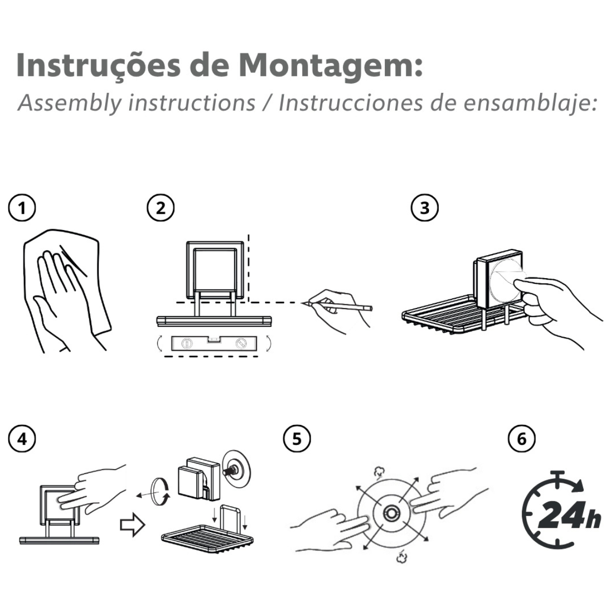 234 toalheiro duplo com adesivo cromado 45cm facile utile future montagem