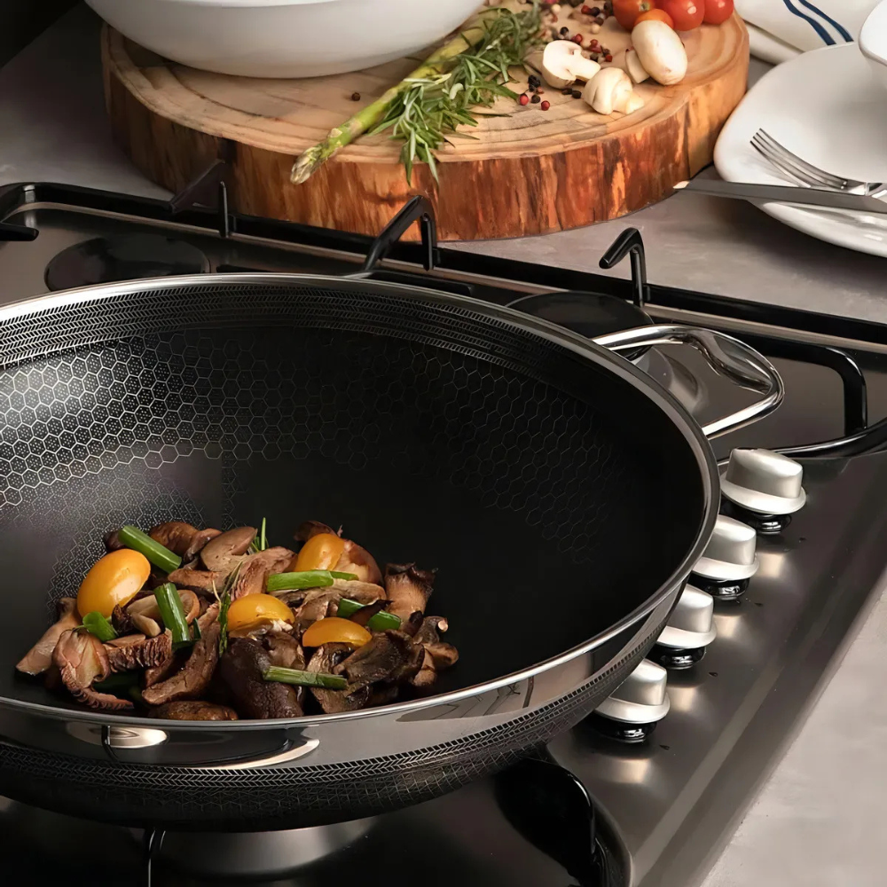 panela wok em aco inox 34cm 5 9l hive oxford 2