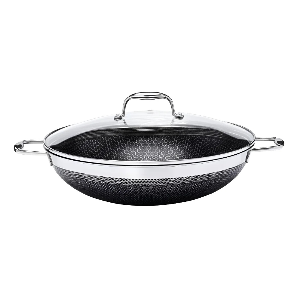 panela wok em aco inox 34cm 5 9l hive oxford