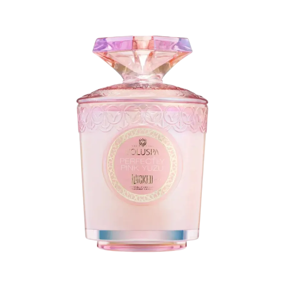 vela copo de vidro perfectly pink yuzu 60 horas voluspa