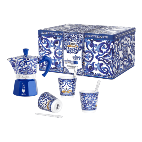 Conjunto Moka Espress e Acessórios Para 3 Xícaras Blu Mediterraneo