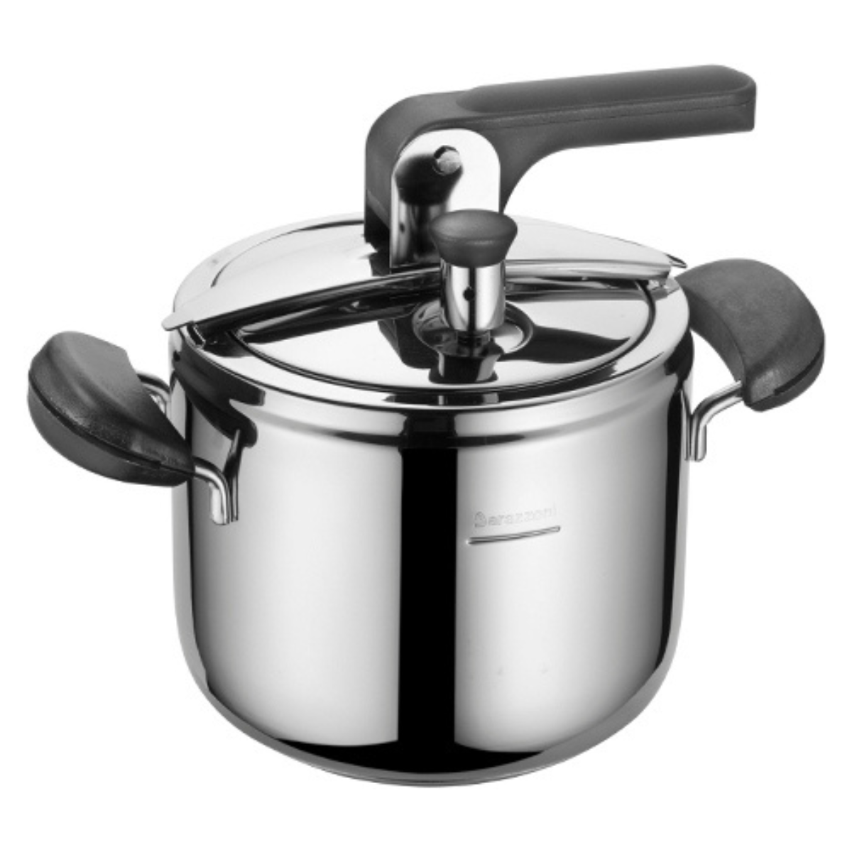 12010007 panela de pressao em aco inox preta 7l amelia barazzoni
