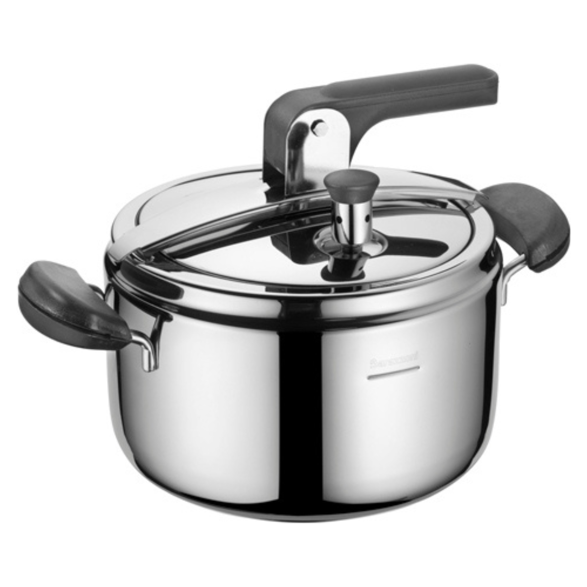 12010005 panela de pressao em aco inox preta 5l amelia barazzoni