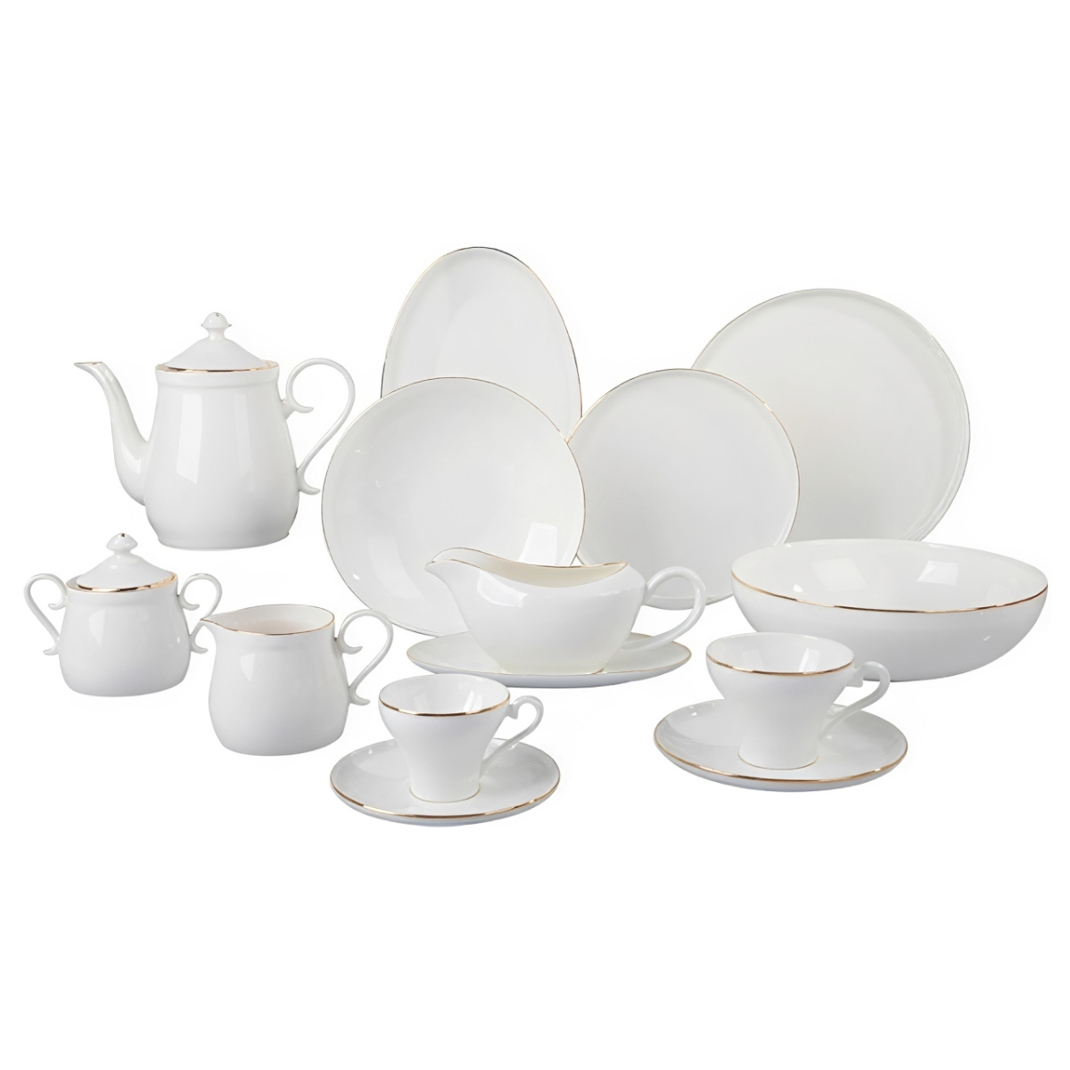 31762 aparelho de jantar de 49 pecas em fine bone china com filado dourado lisse l hermitage
