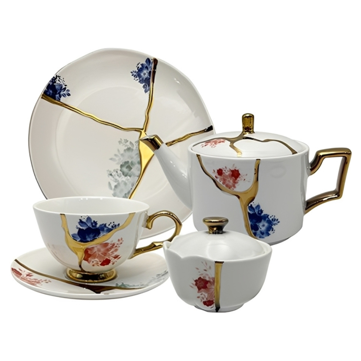 Jogo Para Chá 8 Peças Em New Bone China Branco Kintsu L'Hermitage