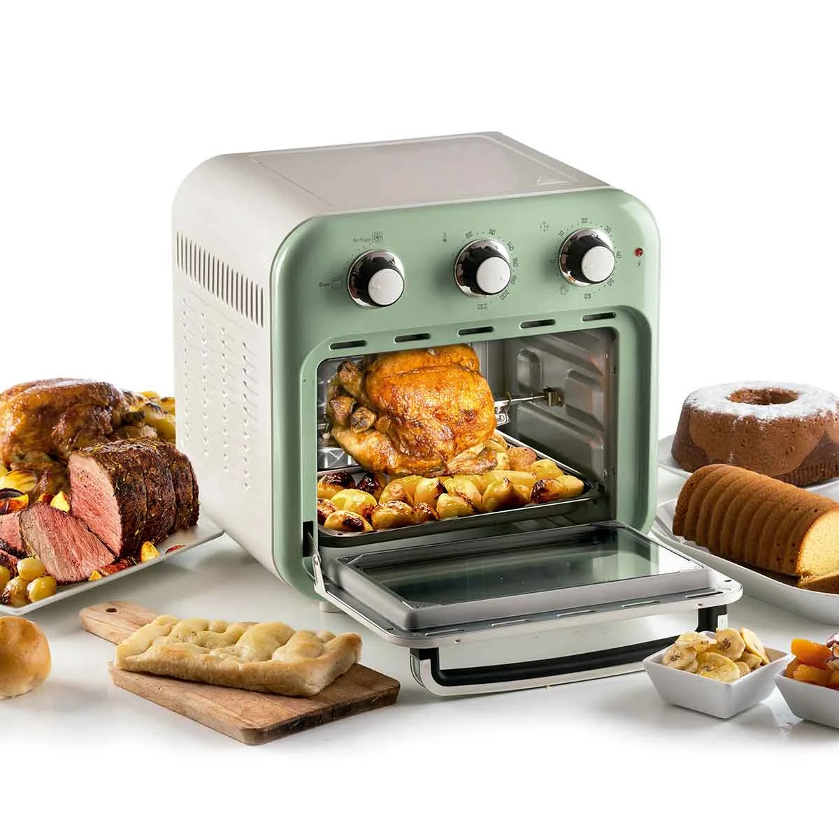 10361 ari i fritadeira air fryer oven vintage verde 16l 1200w 220v ariete ambiental