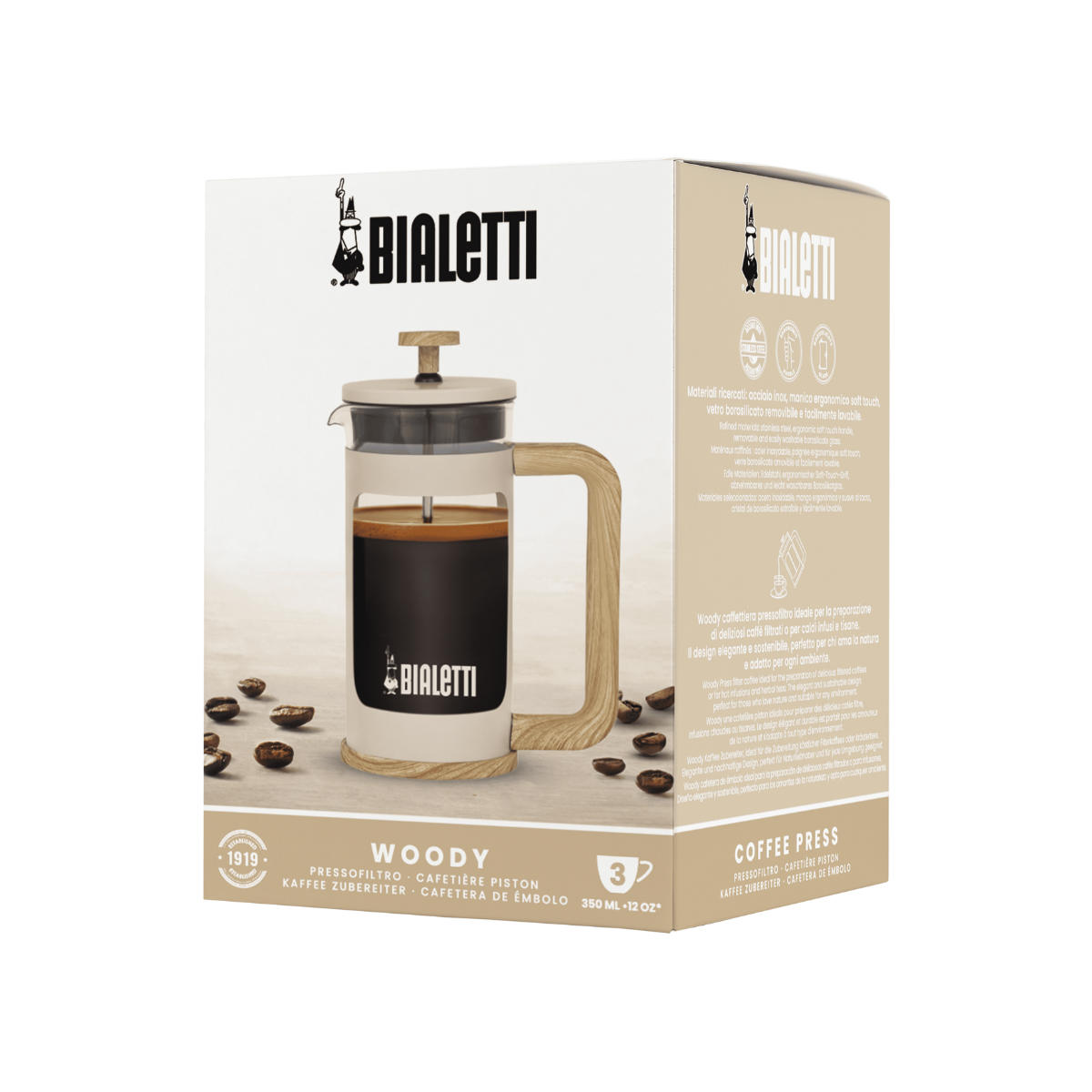 10401203 cafeteira french press woody bege 350ml bialetti embalagem
