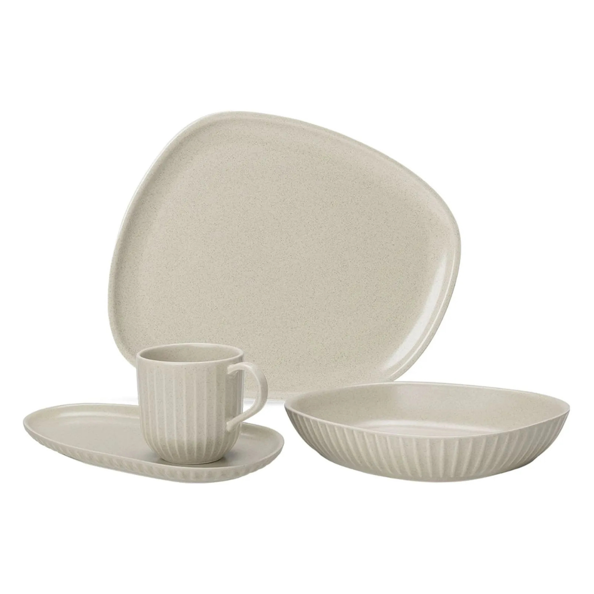 160026 aparelho de jantar e lanche 16 pecas de ceramica luna sand oxford