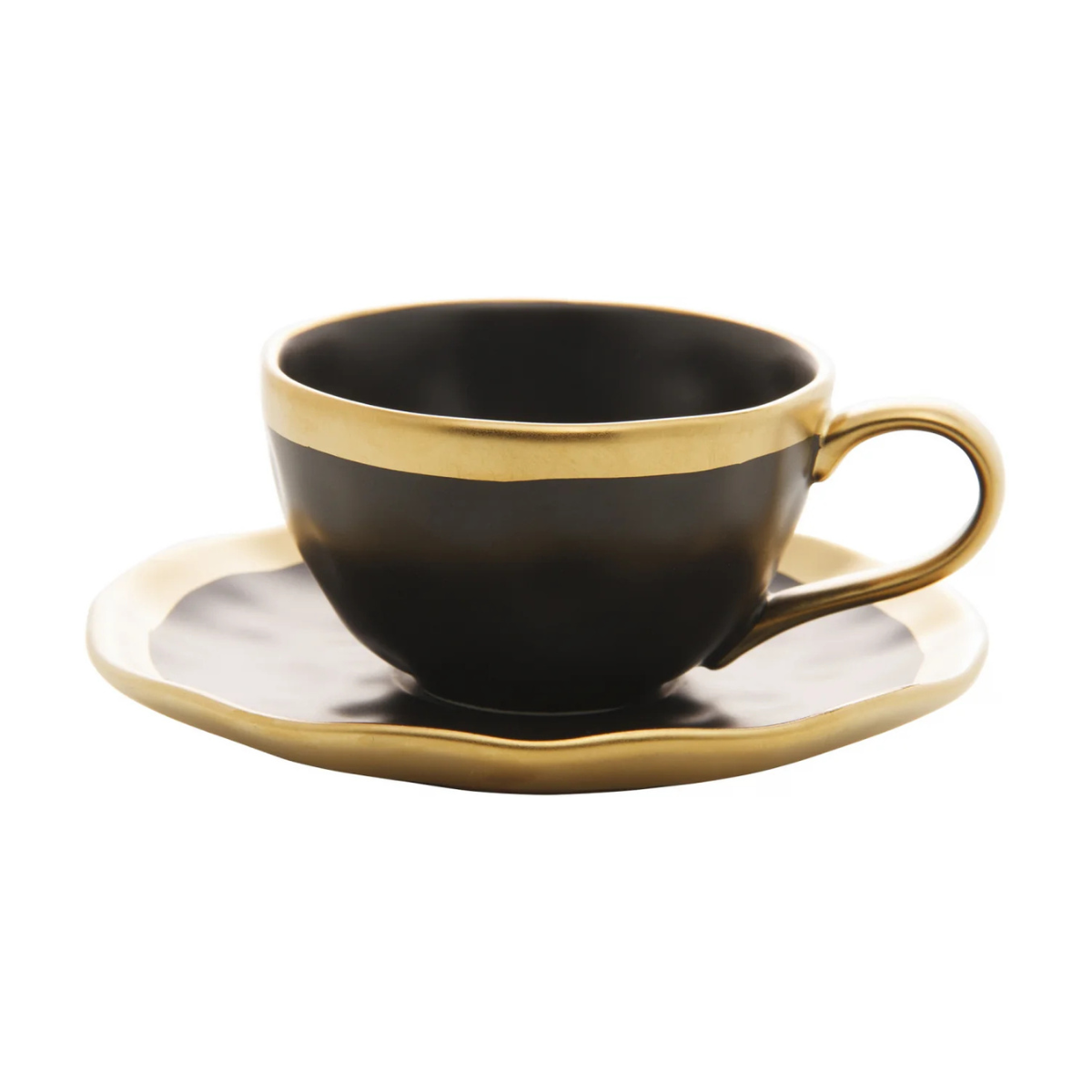 18072 xicara de cafe de porcelana preto e dourado 90ml dubai wolff