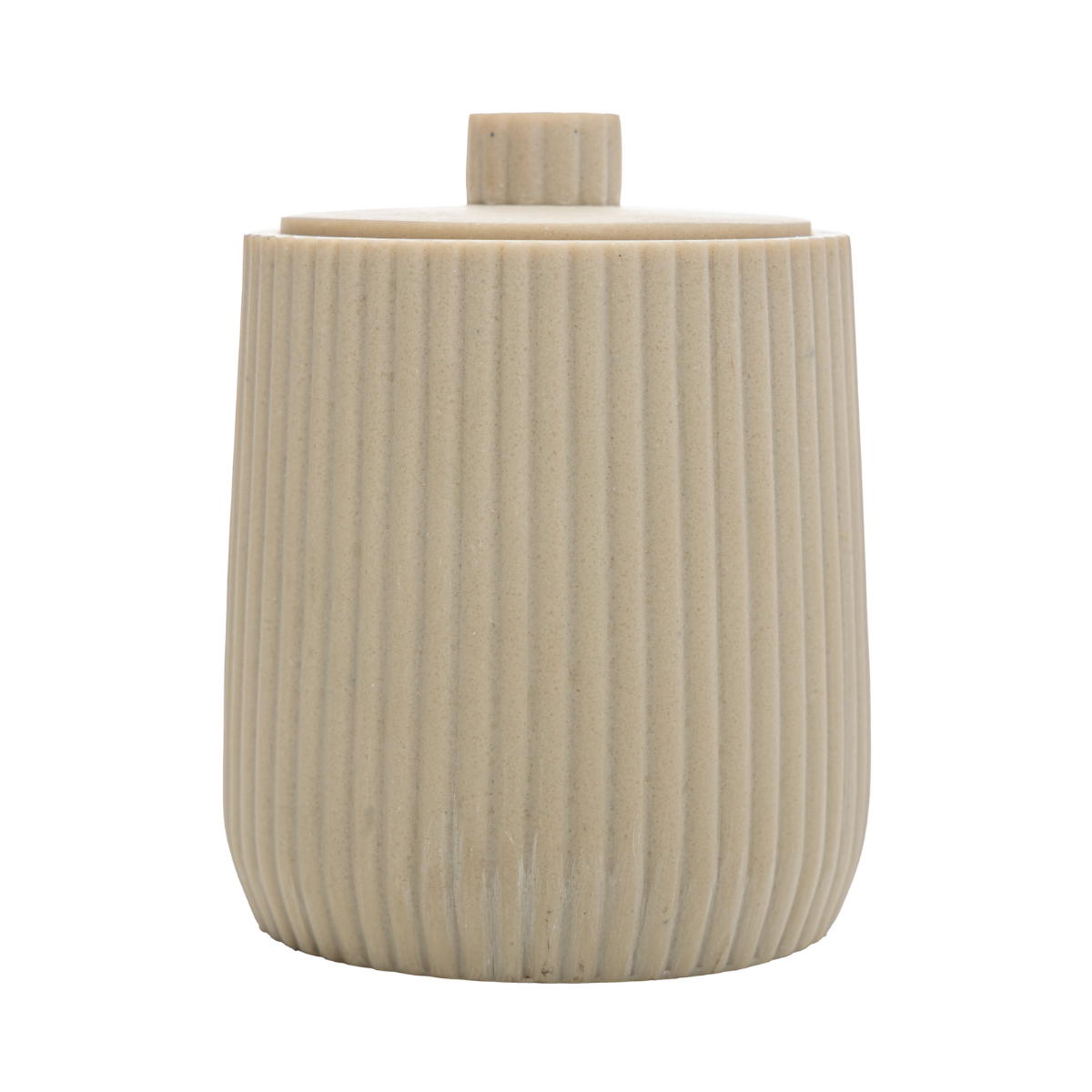 21513 porta cotonete 8 5 x 8 5 x 10 5cm bege poliresina striato wolff