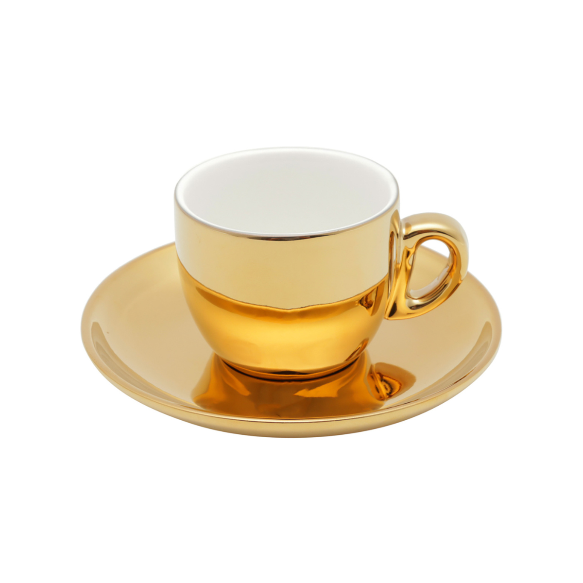18058 conjunto de 6 xicaras de cafe com pires e suporte dourado branco 90ml versa wolff xic