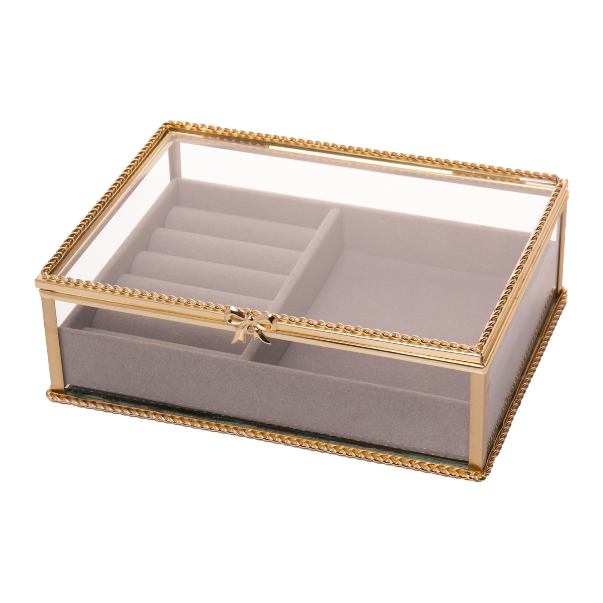62118 porta joias dourado metal 18 x 13 x 6cm mirage wolff