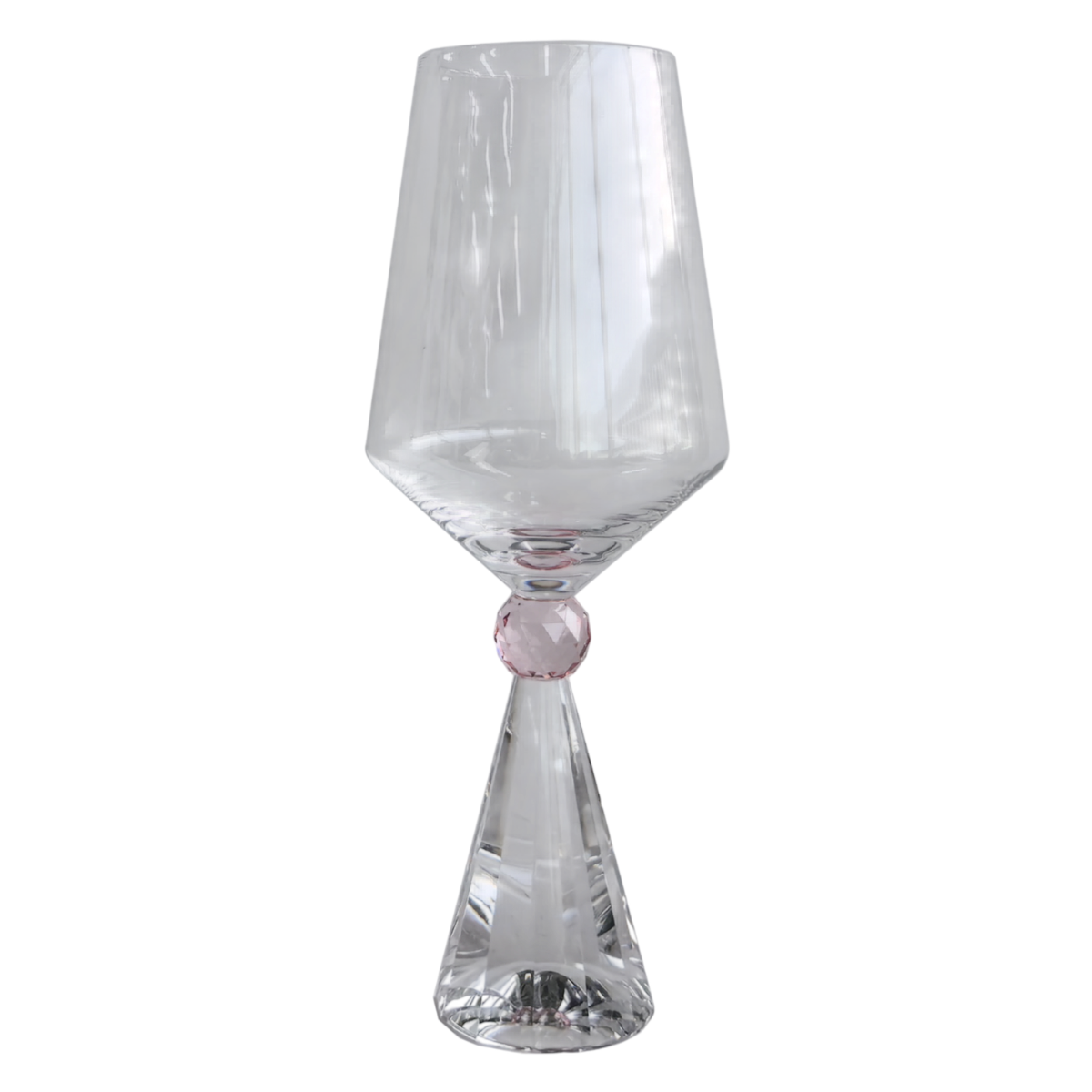 bj0028 conjunto de 6 tacas de vidro com cristal rosa 595ml diamond btc uniatrio