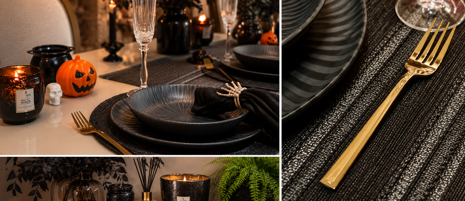 Mesa Posta de Halloween: Elegância com um Toque de Mistério