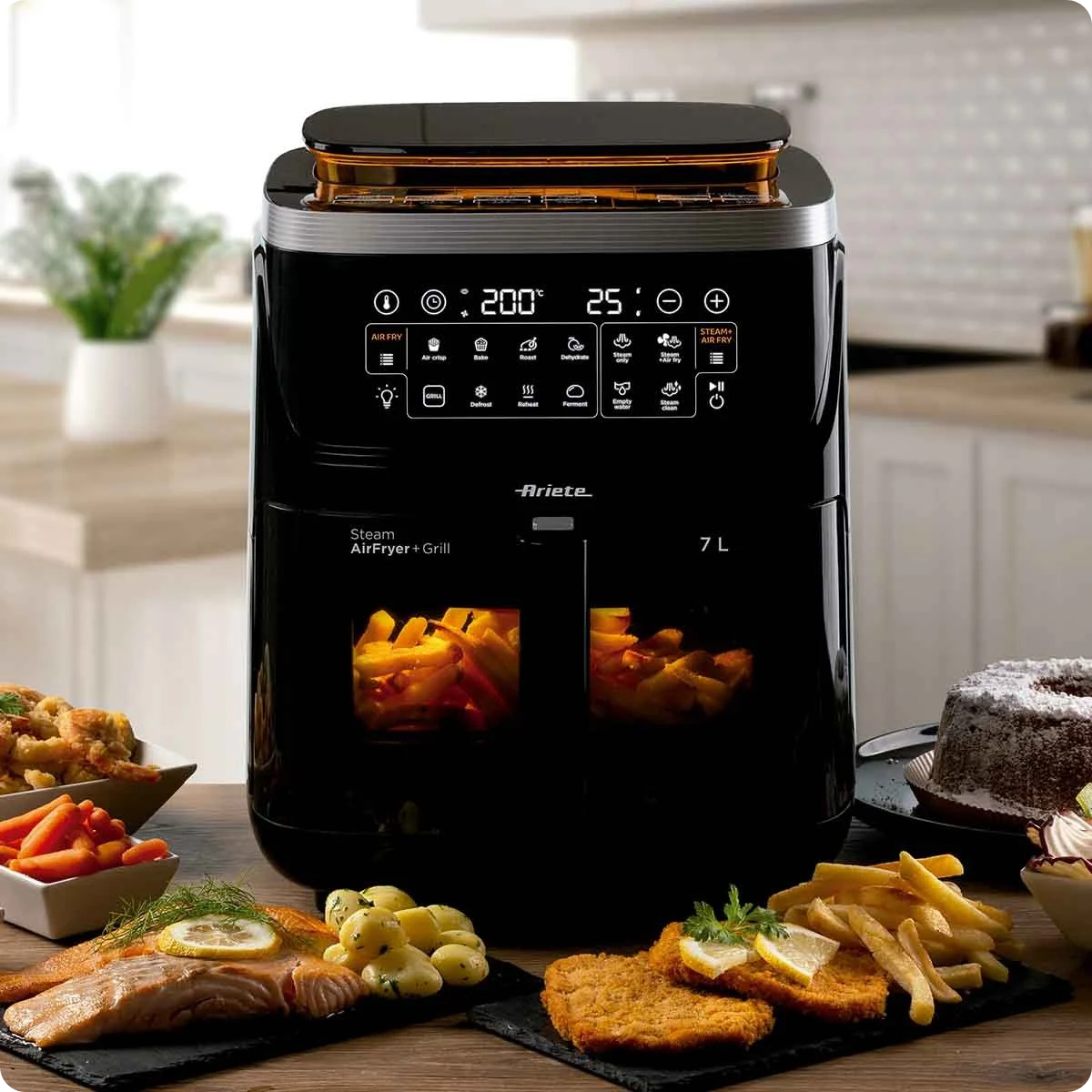 10821 ari i fritadeira air fryer preto steam 7l 1700w 220v ariete ambiental 1