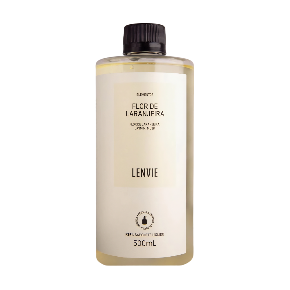 refil sabonete liquido 500 ml flor de laranjeira lenvie