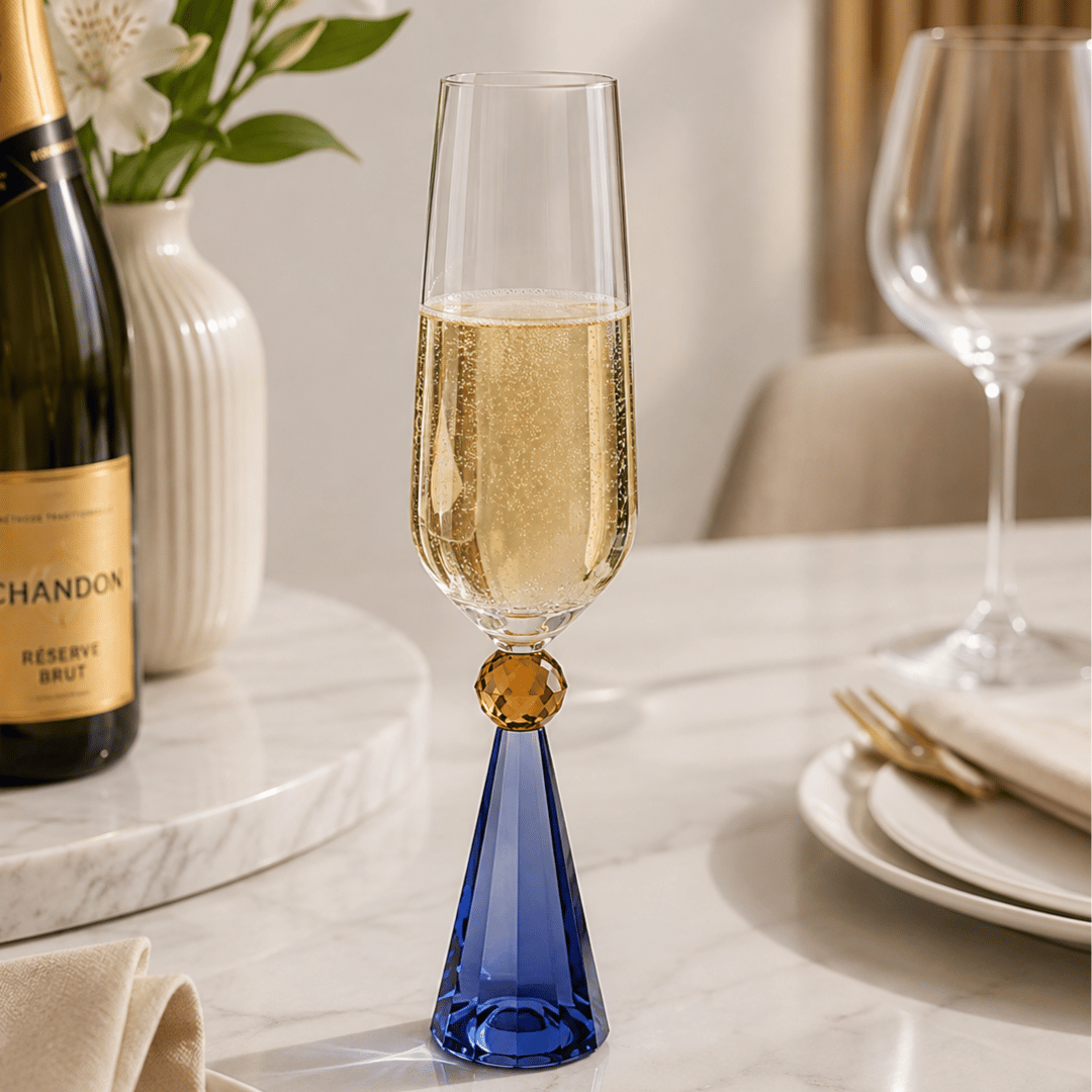 cj 6 tac as para champanhe em cristal diamond base azul e a mbar 305ml2