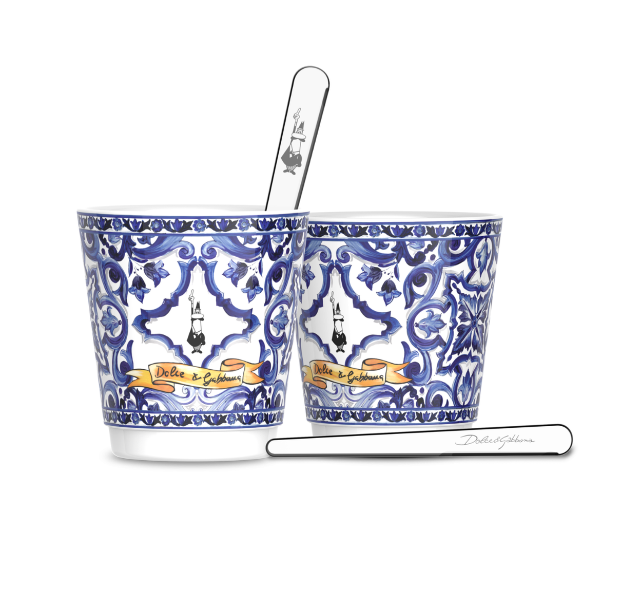 set 2 copinhos e 2 misturadores d g blu mediterraneo 10350505 bialetti